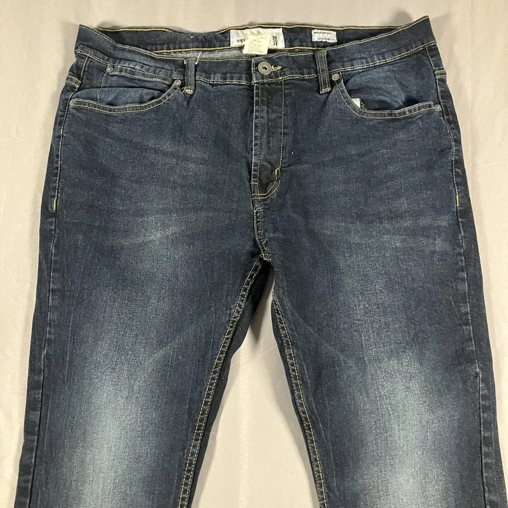 Paper Denim & Cloth Jeans Mens 38x32 Blue Stretch Straight Denim Pants Dark Wash